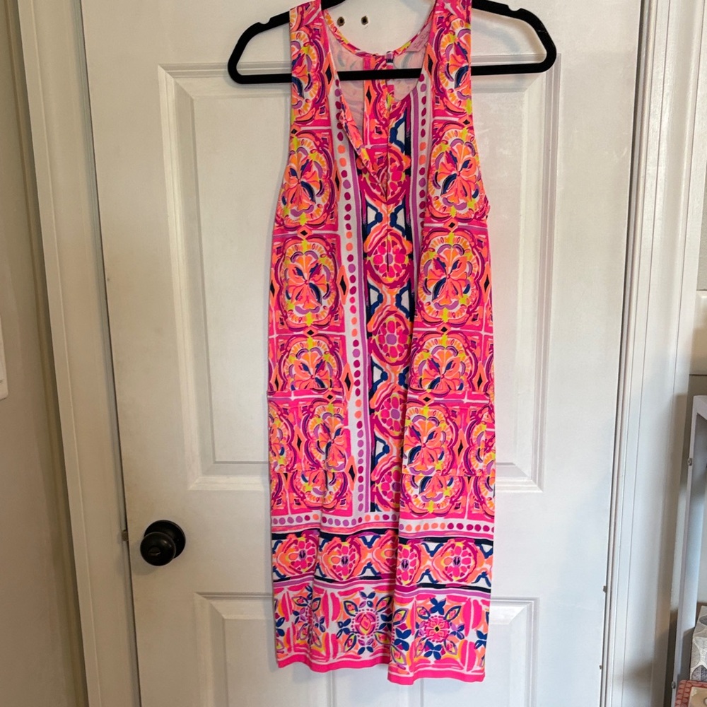 Lily Pulitzer Bright Pink Patterned Sleeveless Summer Dress